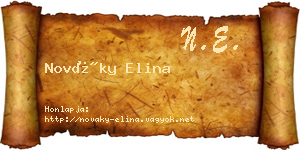 Nováky Elina névjegykártya